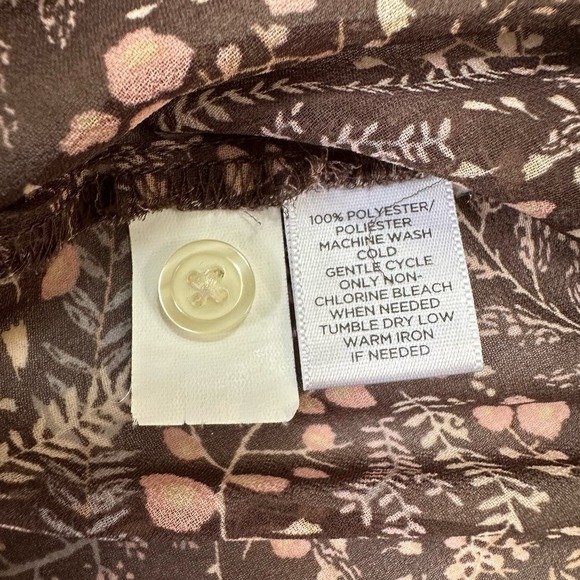 Ann Taylor Loft Size Small Sheer Floral Blouse Top Shirt - Picture 6 of 7